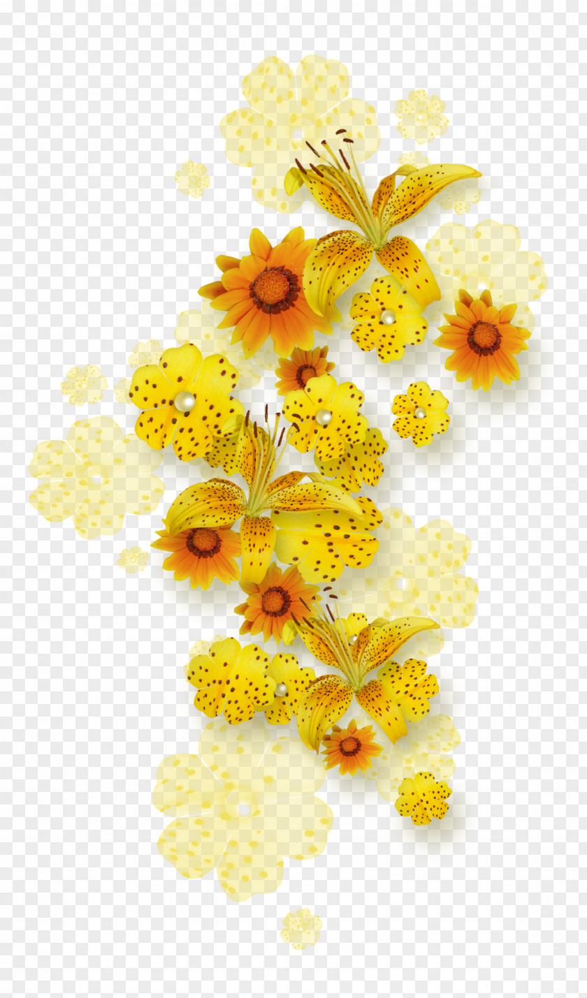 Yellow Flower Floral Design Garland Floristry PNG