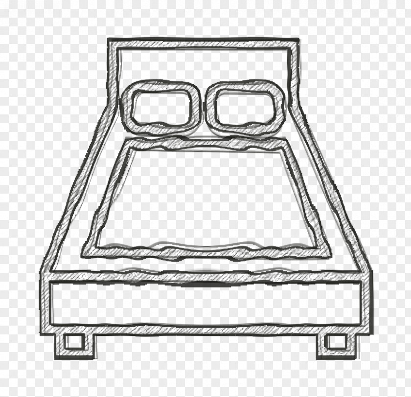 Coloring Book Rectangle Bed Icon Bedroom Furniture PNG