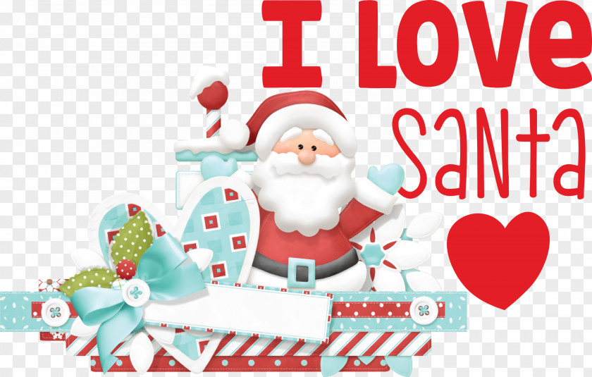 I Love Santa Christmas PNG