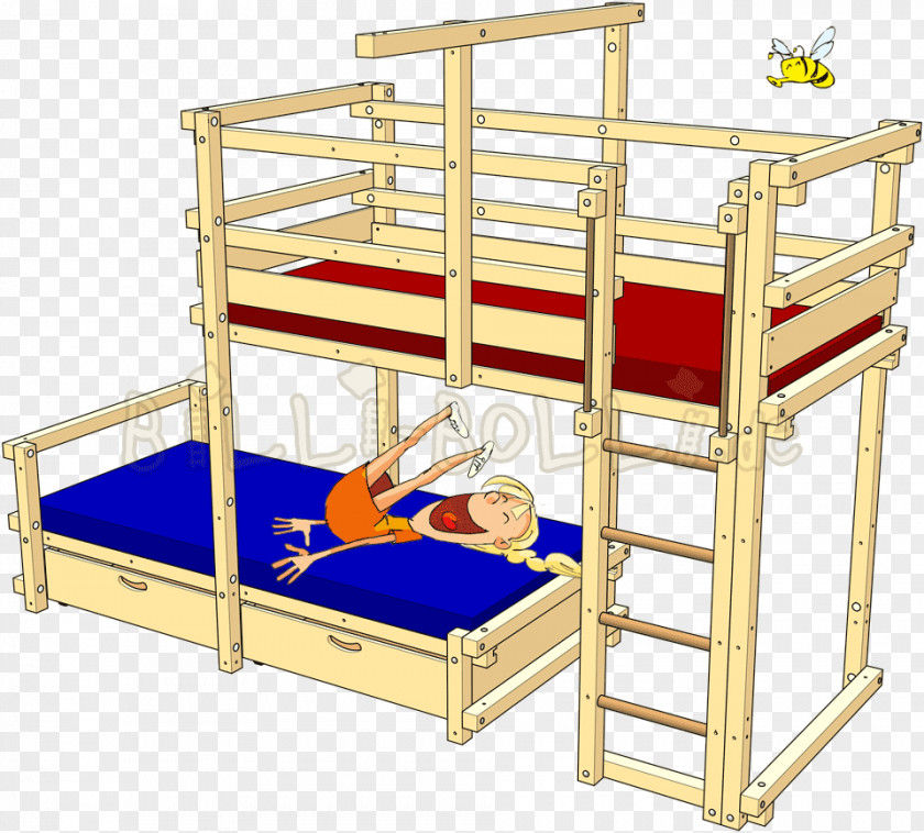 Kids Bed Frame Bunk Furniture Room PNG