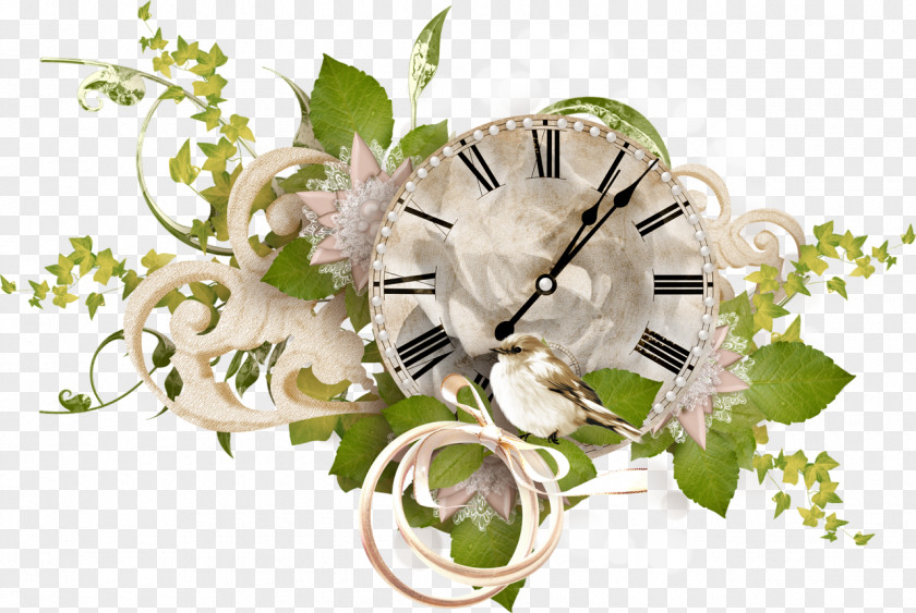 Clock Floral Design Flower PNG