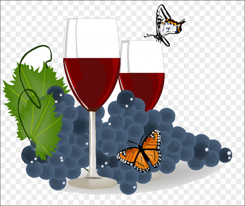 Grape And Wine Red Illustration PNG