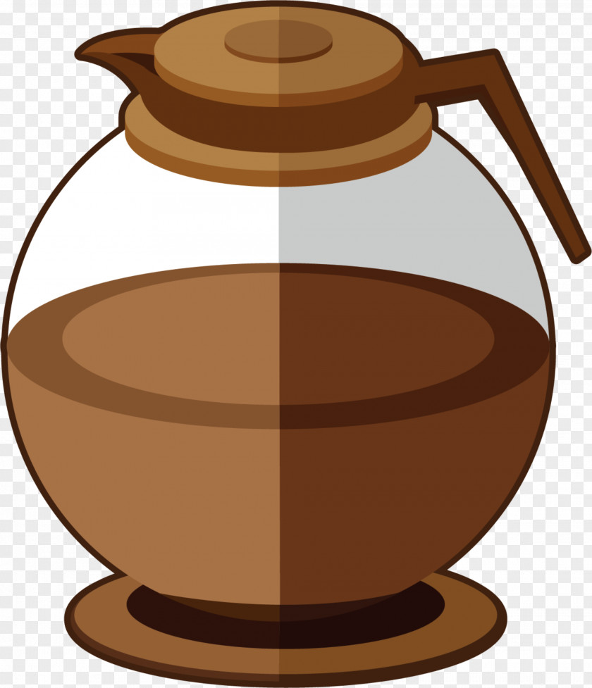 Small Fresh And Transparent Coffee Pot Cup Cafe Coffeemaker Illustration PNG