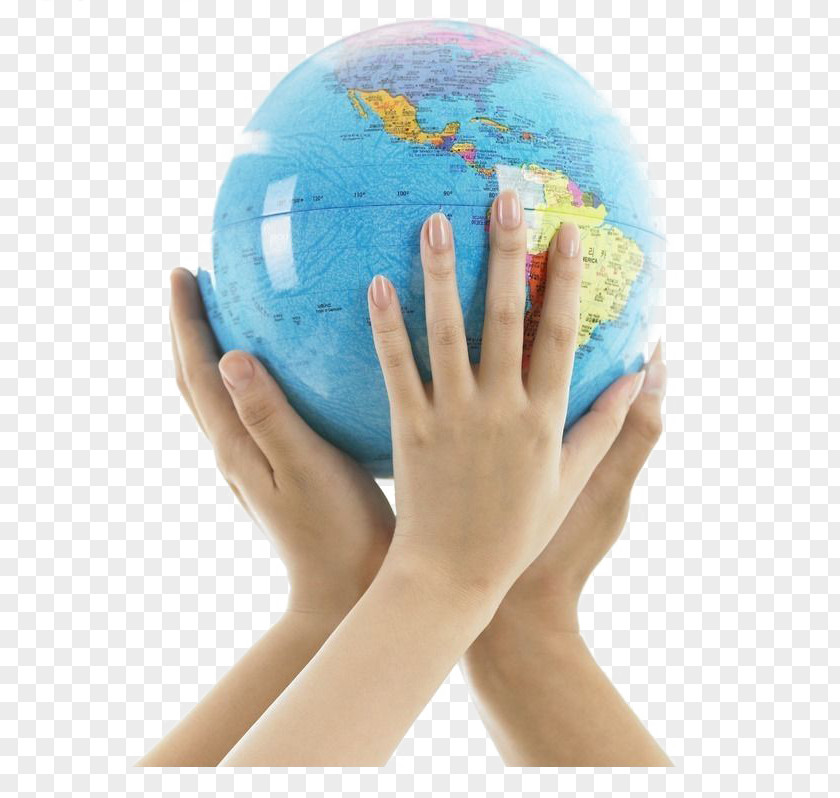 Three Holding Blue Globe World Download Stock Photography PNG