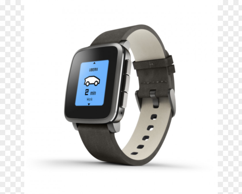 Pebble Time Smartwatch Steel PNG