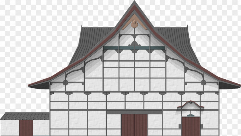 Japanese Style Building Drawing Architecture Facade House PNG