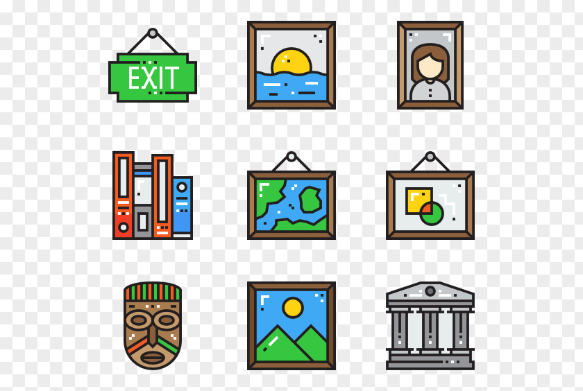Museum Icon Technology Line Clip Art PNG