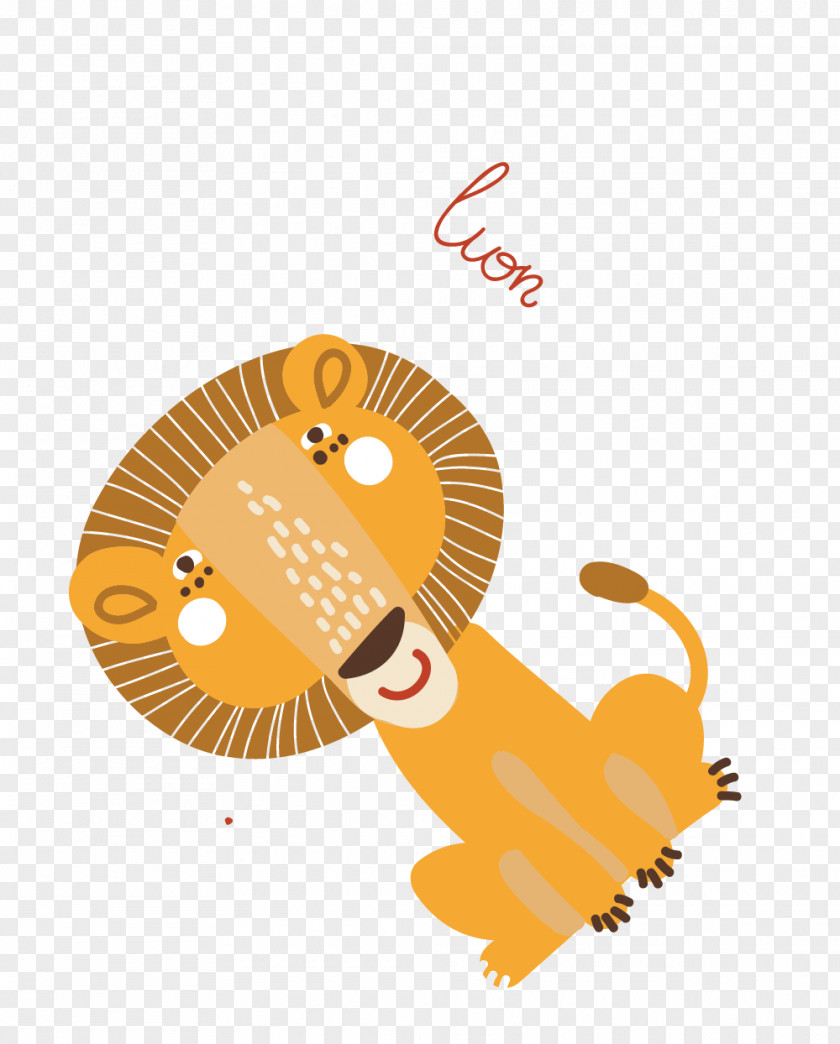 Flat Cartoon Animals Lion Animal Clip Art PNG