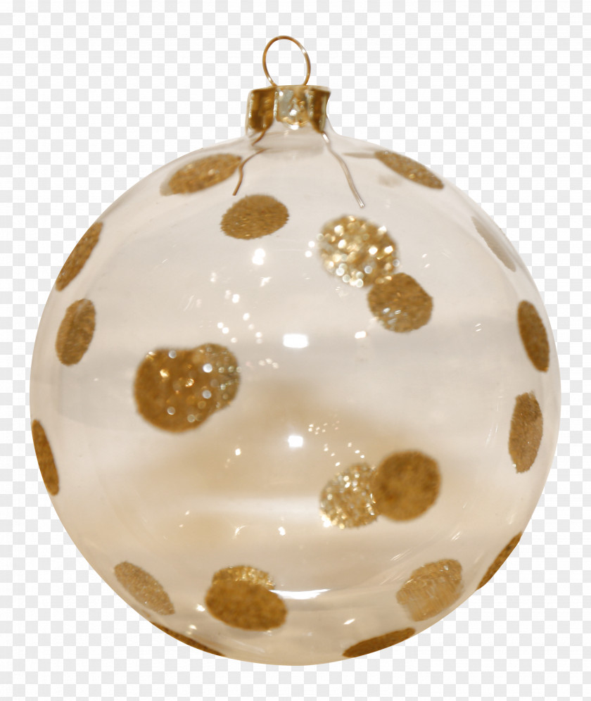 Gold Polka Dot Christmas Ornament Decoration PNG