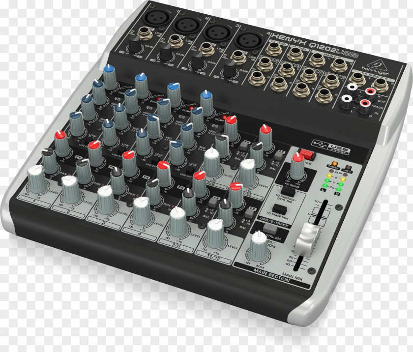 Microphone Audio Mixers Behringer Xenyx QX1202USB Q1202USB PNG