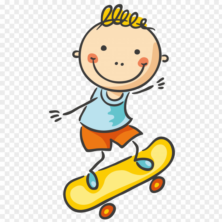 Skateboard Boy Cartoon Clip Art PNG
