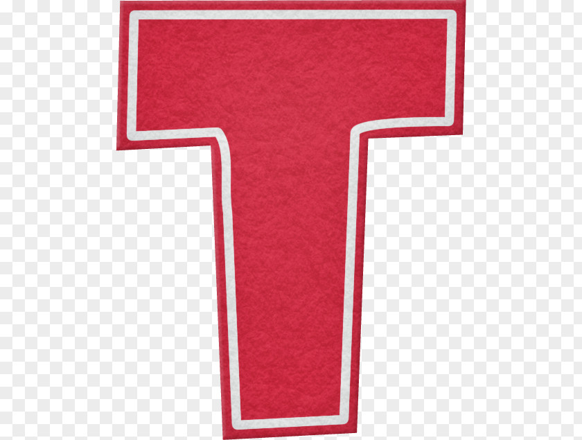 T Red Letter Alphabet Font PNG