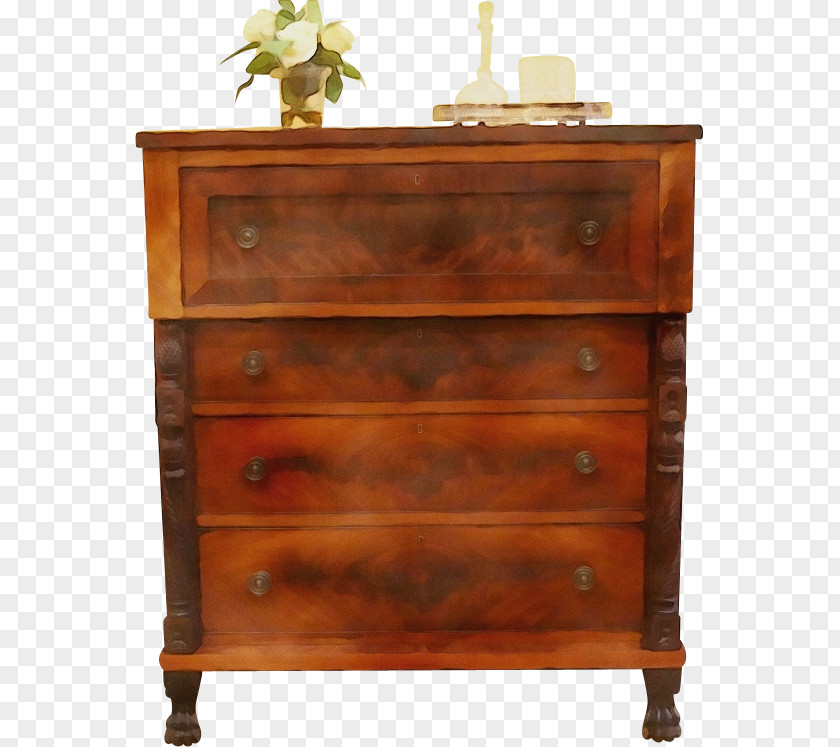 Nightstand Chiffonier Filing Cabinet Drawer Wood Stain PNG