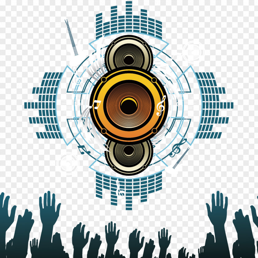 Microphone Sound Music Graphic Design PNG design, Creative Hand, speaker illustration clipart PNG