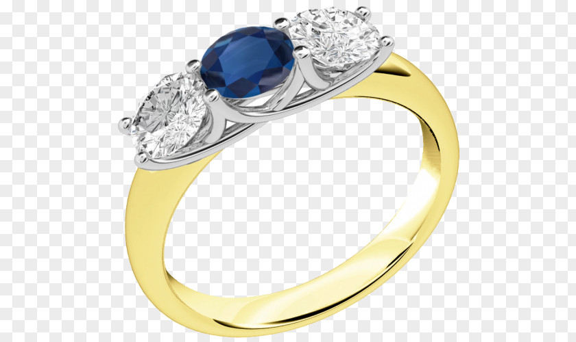 Sapphire Ring Diamond Brilliant Cut PNG