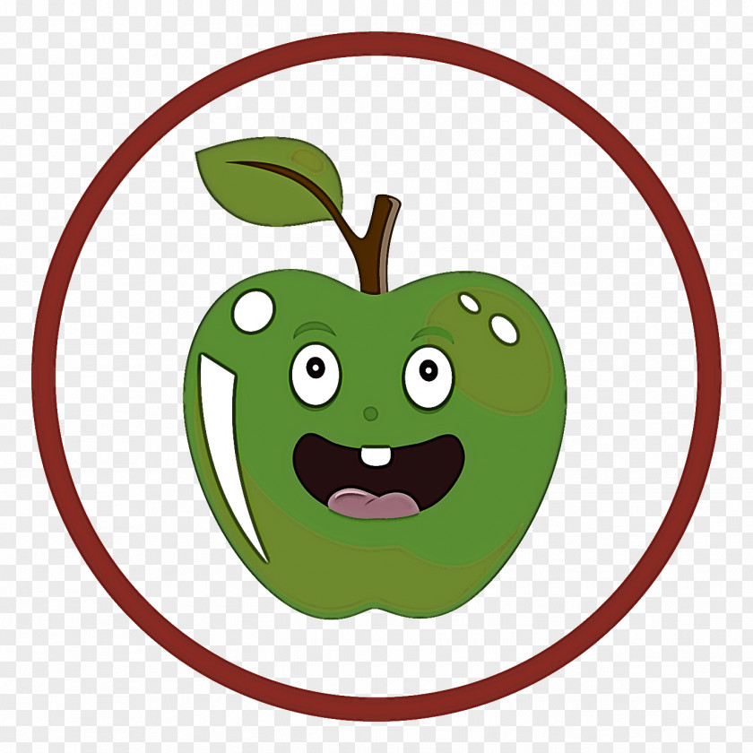 Green Apple Cartoon Fruit Leaf PNG