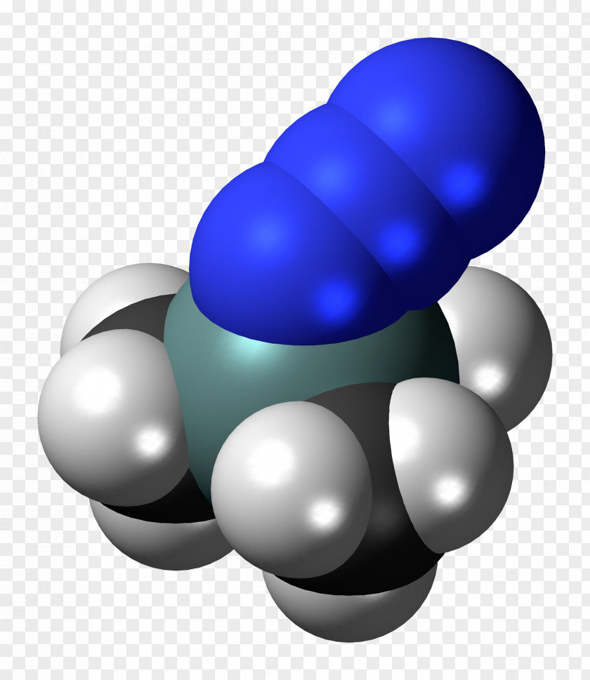 Trimethylsilyl Azide Chemistry Space-filling Model PNG