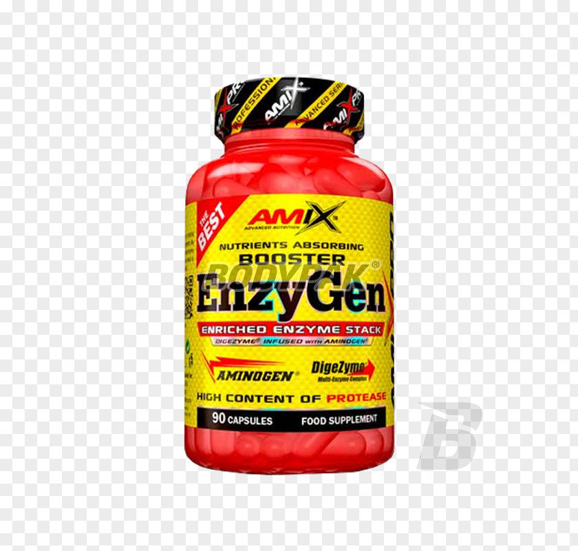 Amix EnzyGen Booster 90 Capsules Dietary Supplement Product Tablet Proposal PNG