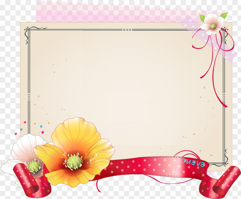 Flower Rectangle Frame Floral PNG