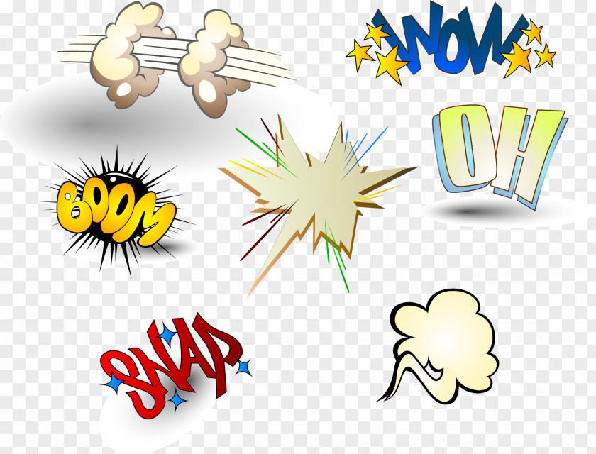 Hand-painted Cartoon Cloud Explosion Comics Euclidean Vector Speech Balloon PNG