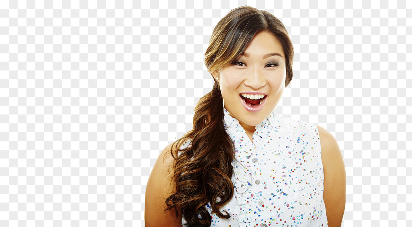 Jenna Ushkowitz Glee Tina Cohen-Chang Layered Hair Long PNG