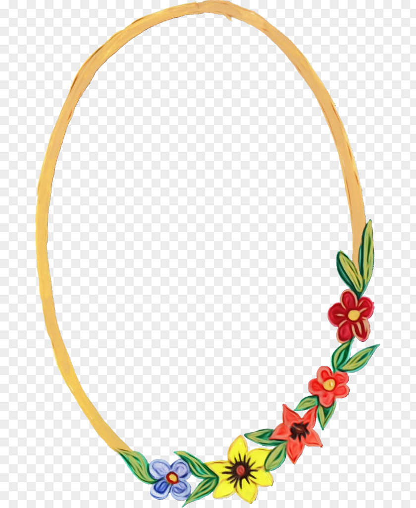 Jewellery Necklace Watercolor Floral Frame PNG