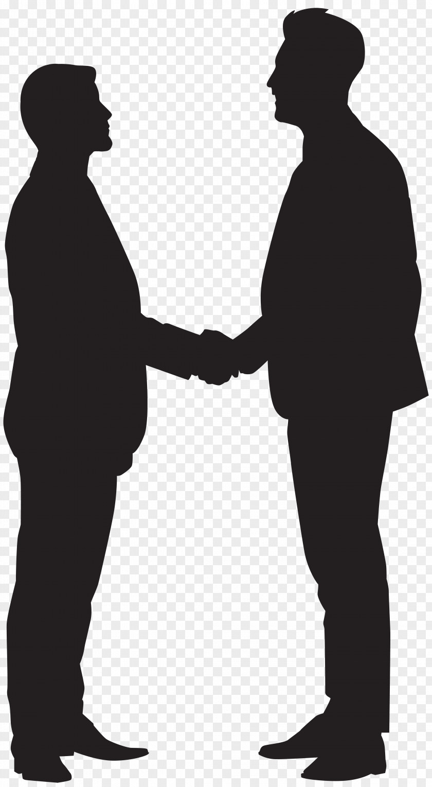 Man Silhouette Handshake Clip Art PNG