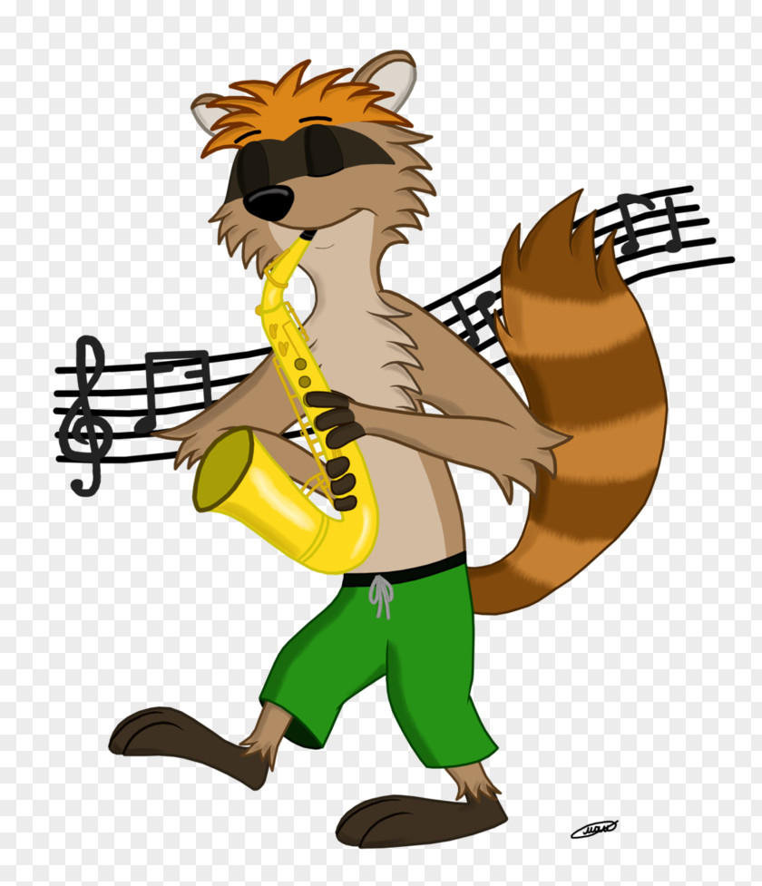 Saxophone Animal Carnivora Character Clip Art PNG