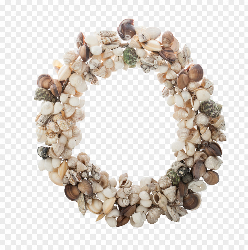 Seashell Jewellery Wreath PNG