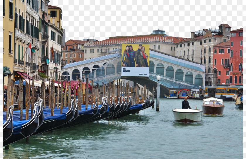 Venice, Italy Twelve Rialto Bridge Ferrara Gondola Landscape PNG