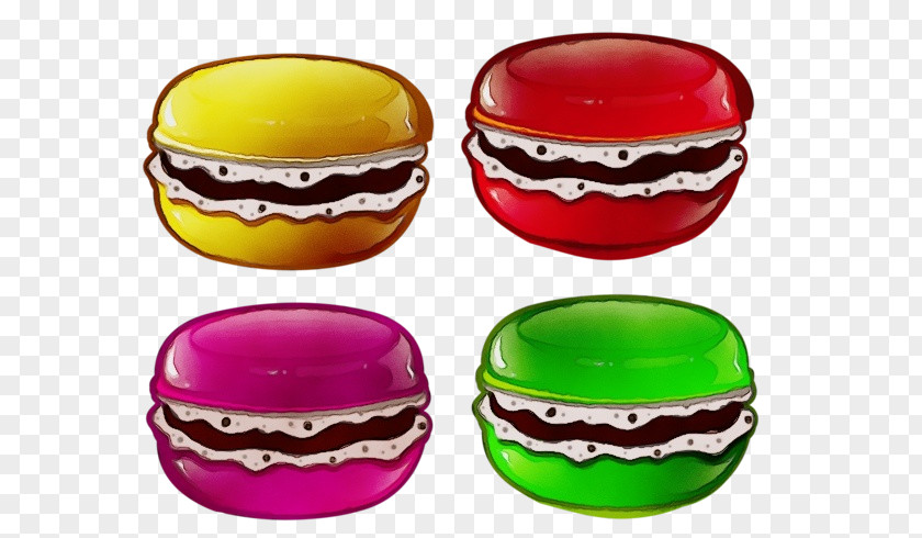 Finger Food Hamburger Macaron Magenta Design PNG