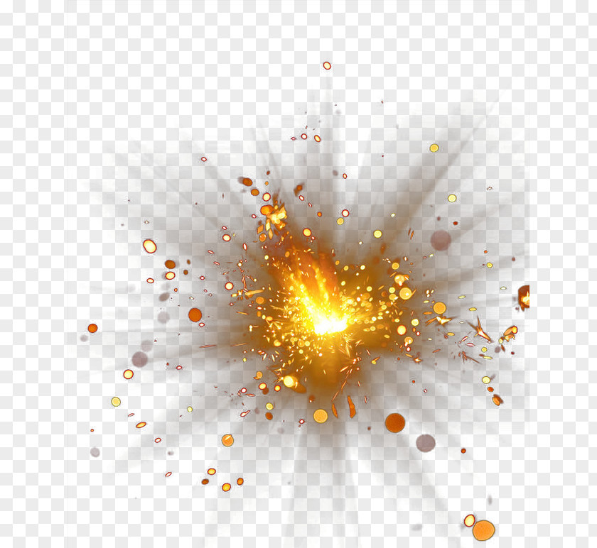 Gold Explosion Flare Glare Creative PNG