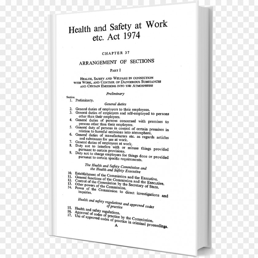 Health And Safety At Work Etc. Act 1974 Document Occupational Statute Regulation PNG