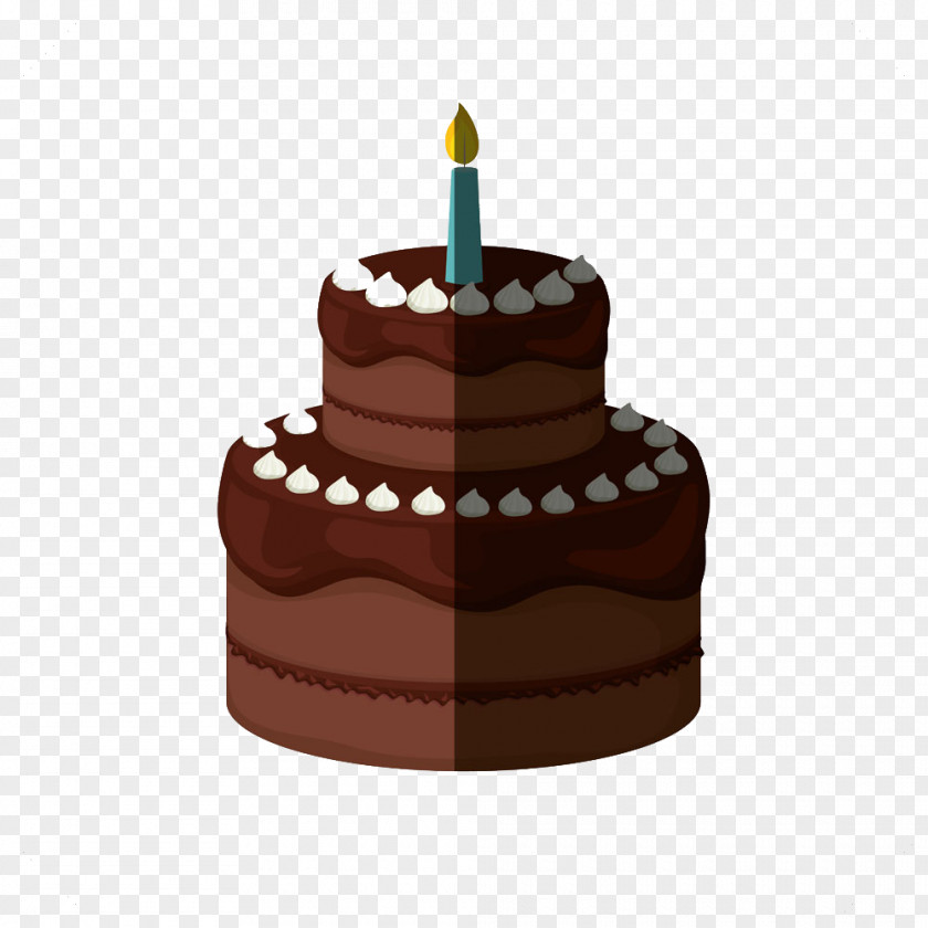 Two Layers Of Chocolate Cake Image Birthday Cream PNG