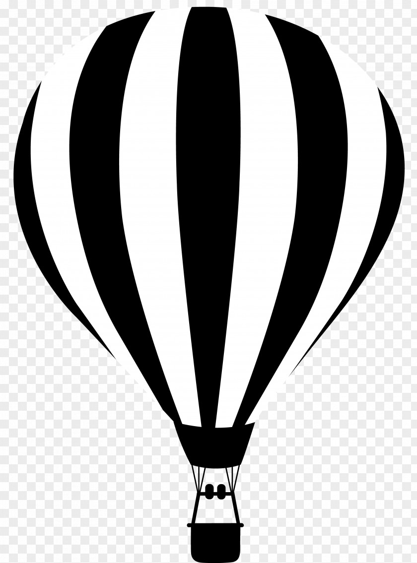 Black And White Silhouette Pictures Hot Air Balloon Clip Art PNG