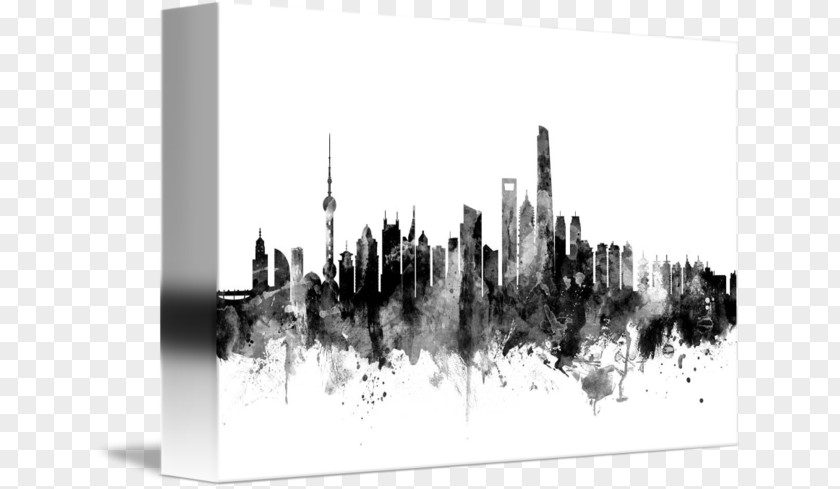 China Skyline Shanghai Art Cityscape Poster PNG