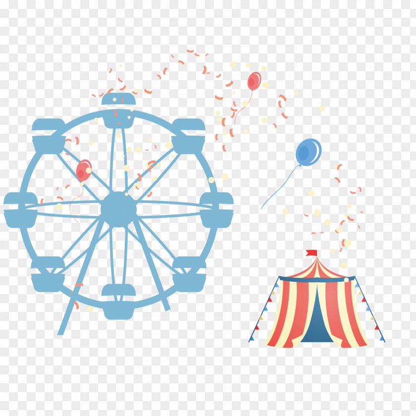 Amusement Park Elements Euclidean Vector Roller Coaster Ferris Wheel PNG