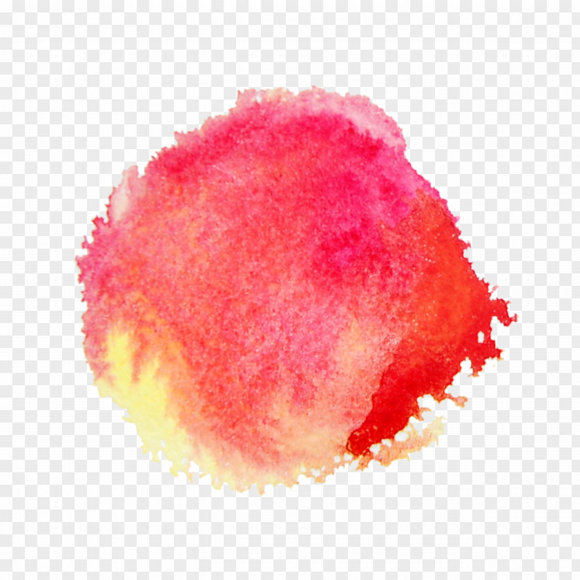 Round Watercolor Drops Painting Red PNG