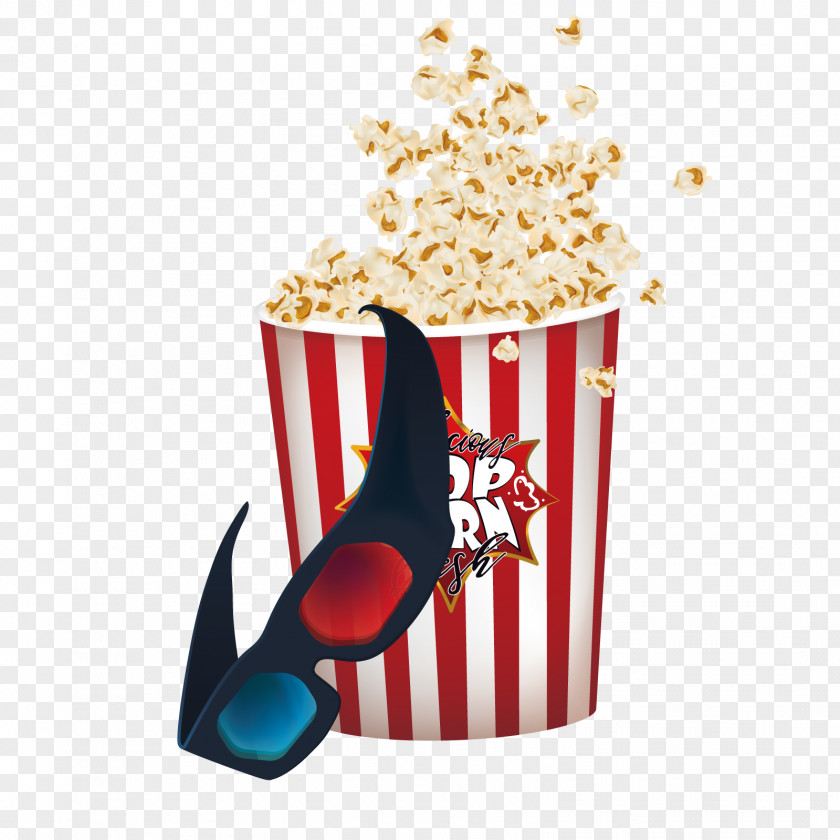 Vector To Watch Movies Popcorn 3D Film PNG