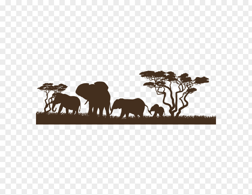 Africa Sticker Wall Decal Elephants Illustration PNG