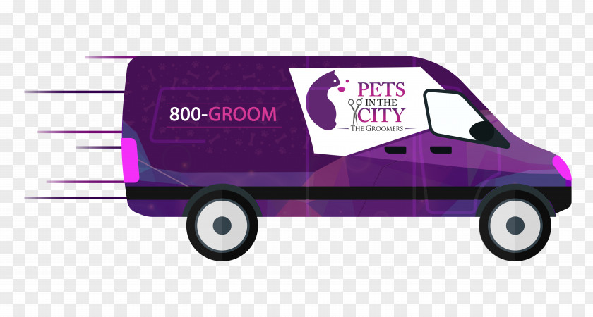 Mobile Grooming800GROOM Car Cat Dog GroomingCar Pets In The City PNG