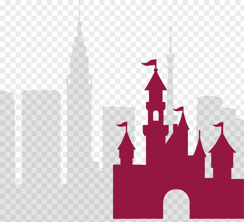 Red Concise Castle Clip Art PNG