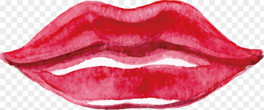 Watercolor Vector Fragrant Kiss Lip Painting PNG