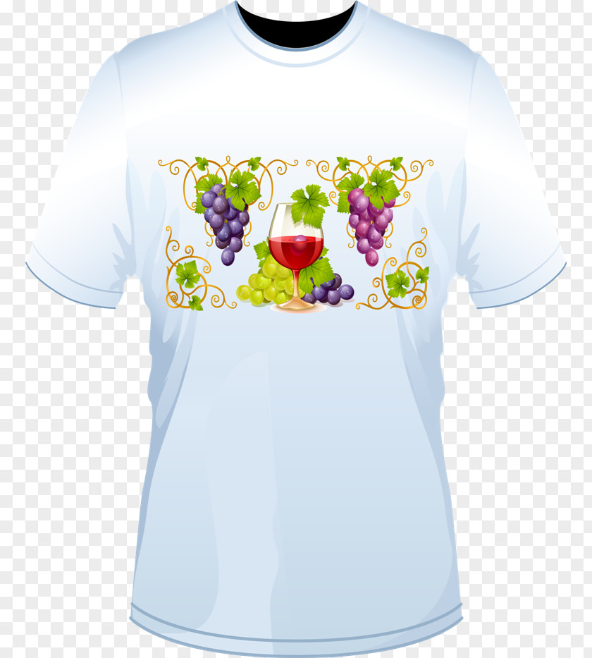 Business T Shirt Wine Glass Common Grape Vine Red PNG