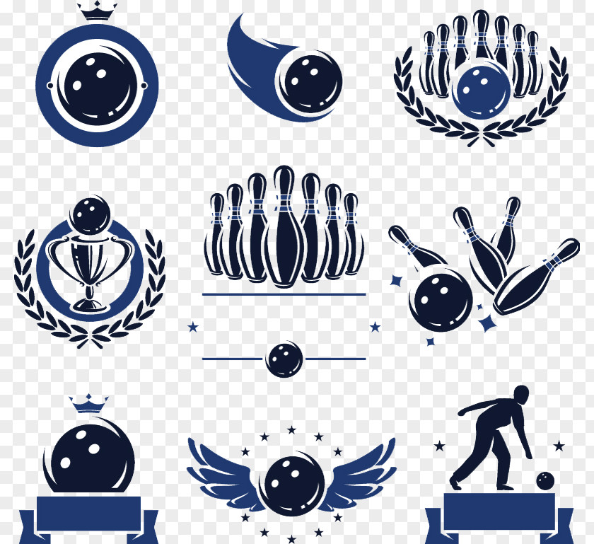 Creative Logo Vector Material Bowling Pin Illustration PNG