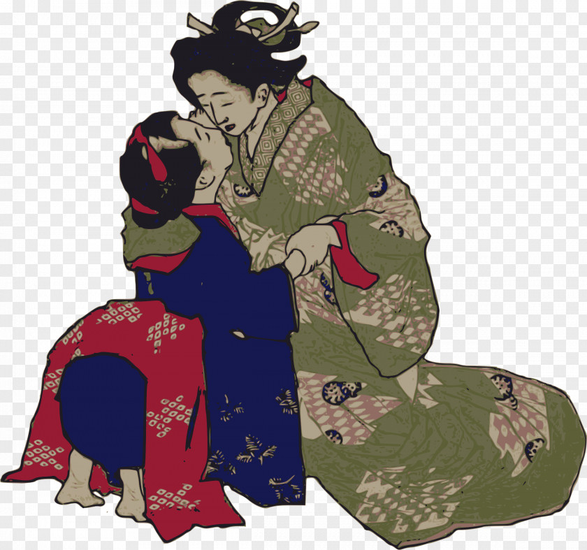 Geisha The Kiss Love PNG