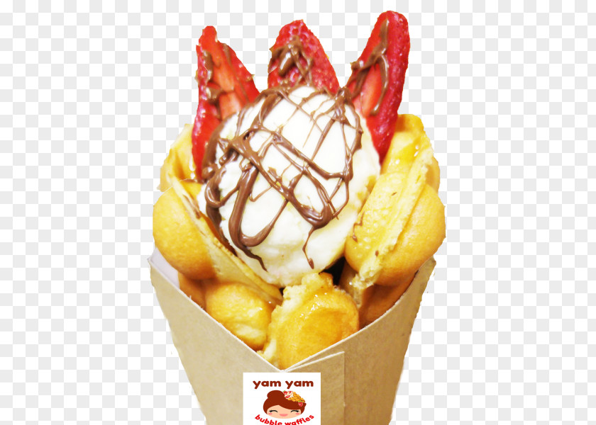 Ice Cream Sundae Dame Blanche Cones Waffle PNG