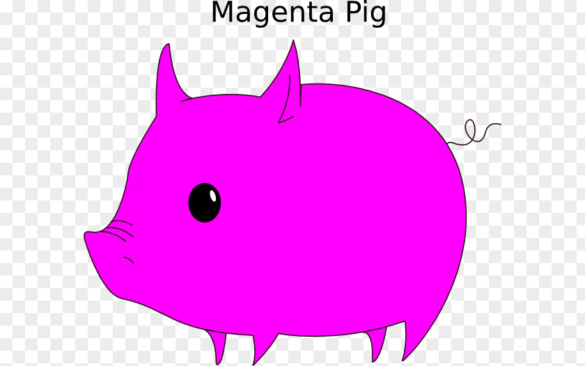 Magenta Vector Miniature Pig Clip Art PNG
