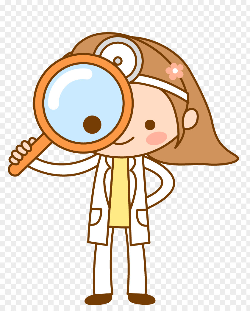 Vector Doctor Holding A Magnifying Glass Cartoon PNG