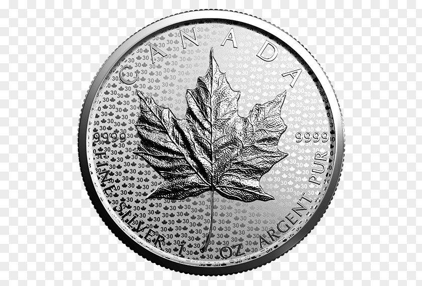 Coin Canadian Silver Maple Leaf Canada PNG
